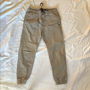 Khaki Joggers (elastic ankles)